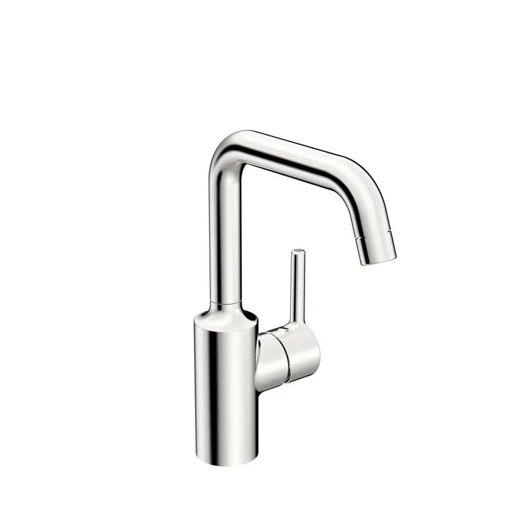 Waschtischarmatur von HANSA mit geradem Auslauf und einem seitlichen Hebel zur Temperatur- und Durchflussregulierung, in glänzendem Chromfinish.